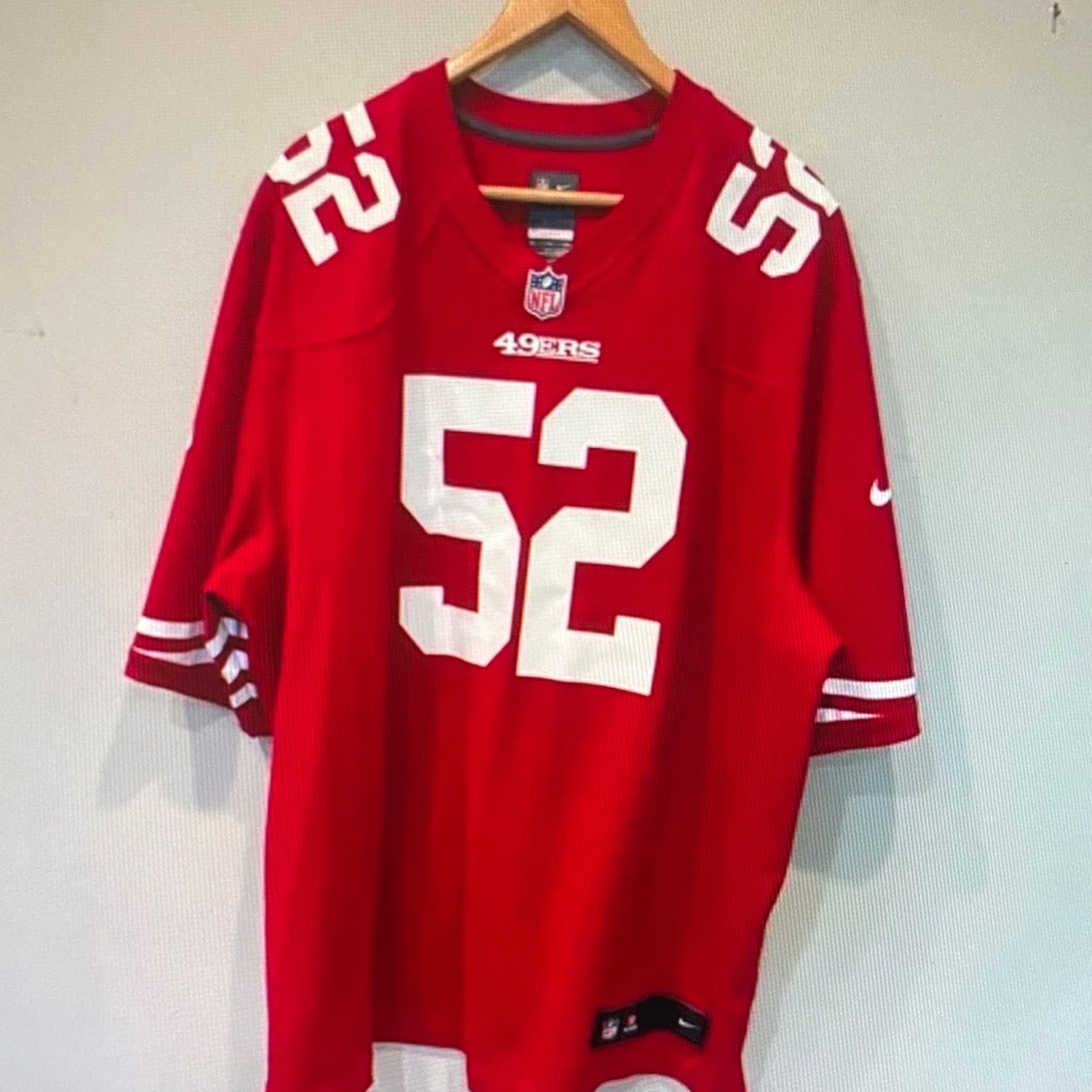 Nike Red and White San Francisco 49ers #52 Football Jersey